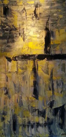la pluie jaune - Peinture - DIMEGLIO