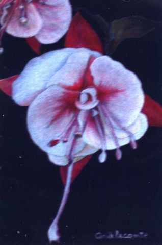L'artiste KAN - Gracile fuchsia rose et blanc