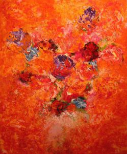 Peinture de jean pierre MALLET: Emergence fleurie