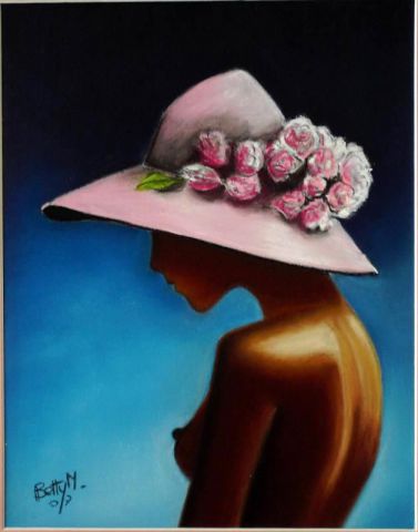 L'artiste BETTY-M peintre - Jeune fille au chapeau