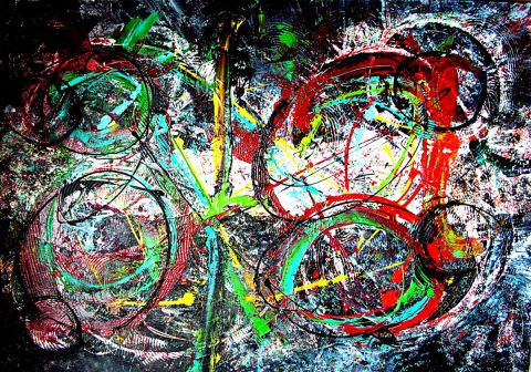 Ombre lune arc-en-ciel - Peinture - Elle Bory Ombre lune arc-en-ciel - Peinture - Elle Bory