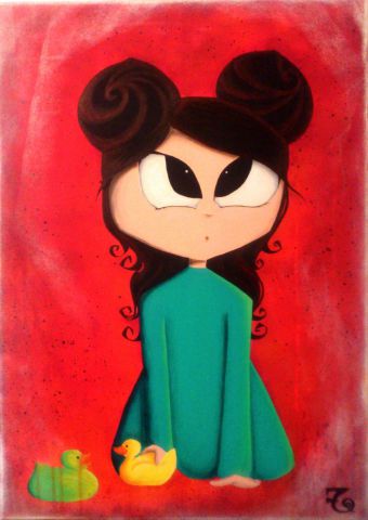 Heu... Faut pas toucher les jouets de Maman... - Peinture - hakata ooh Heu... Faut pas toucher les jouets de Maman... - Peinture - hakata ooh