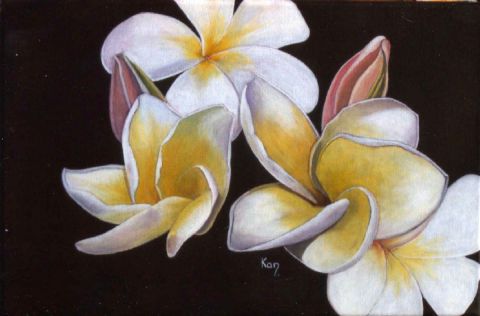 L'artiste KAN - Champa muong Lao ( fleurs de frangipanier)