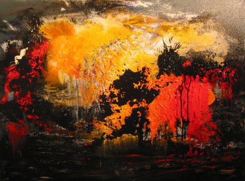L'artiste jean pierre MALLET - Paysage flamboyant 1