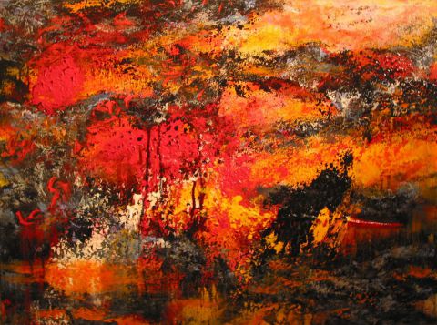 L'artiste jean pierre MALLET - Paysage flamboyant 17