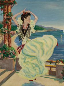 Peinture de Daniel Blondeau: Danseuse Espagnole