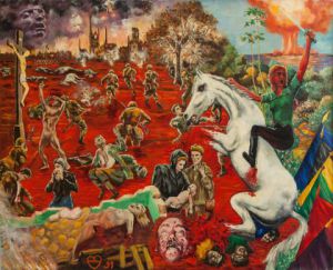 Voir cette oeuvre de Daniel Blondeau: La Folie entrainant aux Horreurs de la Guerre