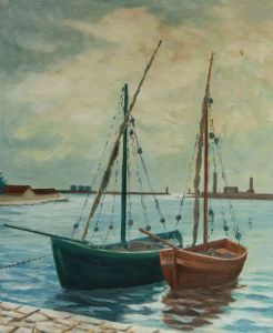 Peinture de Daniel Blondeau: Port