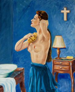 Peinture de Daniel Blondeau: Femme à sa Toilette