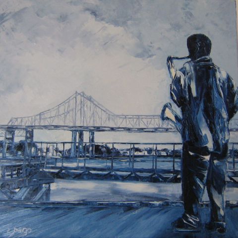 New Orleans blues - Twin Bridges - Peinture - edith dago