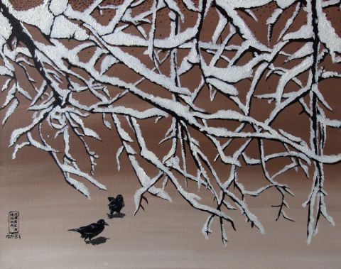 Snowy branches - Peinture - Anna Karen Snowy branches - Peinture - Anna Karen