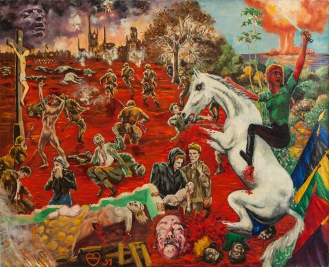 L'artiste Daniel Blondeau - La Folie entrainant aux Horreurs de la Guerre