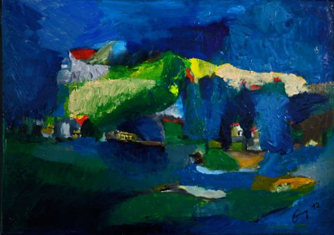 L'artiste Albert Enz - Vallée de Chambery en bleu