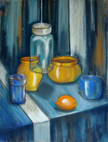 Compo au pot pendu - Peinture - BETTY-M peintre Compo au pot pendu - Peinture - BETTY-M peintre