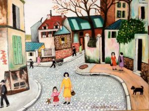 Peinture de claude  Mr Bret: rue ravignan a montmartre 