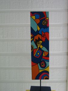 Sculpture de ANTOINE MELLADO: totem couleurs tropicales -4-recto