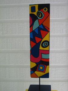 Sculpture de ANTOINE MELLADO: totem couleurs tropicales -4-verso