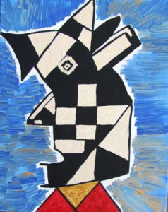 Peinture de Geritzen: Le joueur d'échecs
