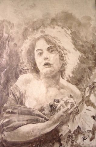 la fille du vigneron - Peinture - Emmanuel Roussel