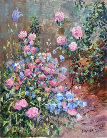 L'artiste SINYAVSKY - Le printemps au fond du jardin