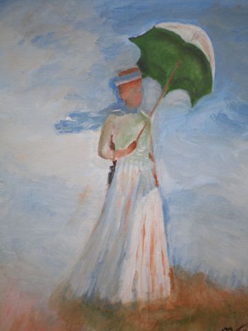 L'artiste Jean Pierre BERARD - repro femme à l'ombrelle