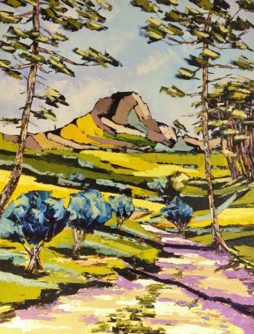 CHEMIN MENANT A LA SAINTE VICTOIRE - Peinture - JIEL CHEMIN MENANT A LA SAINTE VICTOIRE - Peinture - JIEL