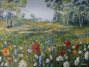 Peinture de Gerard Bahon: Wild Flowers in Texas