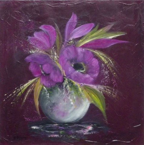 Bouquet mauve - Peinture - MARTINE GREGOIRE