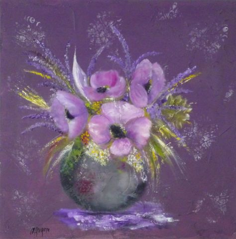 Bouquet violet - Peinture - MARTINE GREGOIRE
