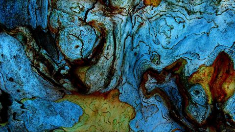 L'artiste MURIEL AUSTRUY - abstraction en bleu