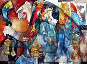 Voir cette oeuvre de OXANA ZAIKA: Jeu du Joker***papier,aquarelle,original