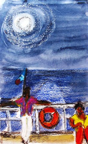 L'artiste MARIE INDIGO - Sur le ferry