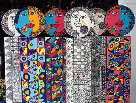 L'artiste ANTOINE MELLADO - Pile ou Face-Animus,ensemble de 6 oeuvres.