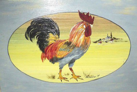 L'artiste peinture-montagne - le coq