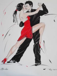 Peinture de MICHEL GAMBIER: Tango séduction