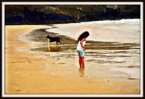 L'artiste joflo - La petite fille et le chien