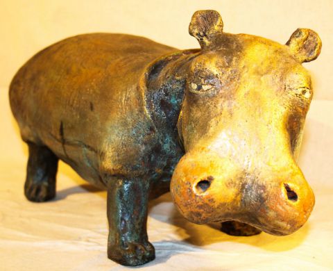 Hippopotame - Sculpture - Dada Tursic