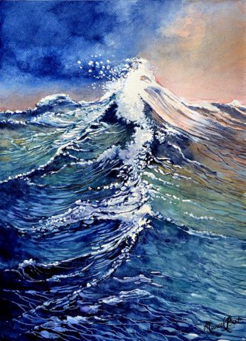 Vague dans mer démontée - Peinture - Marcel BOOS