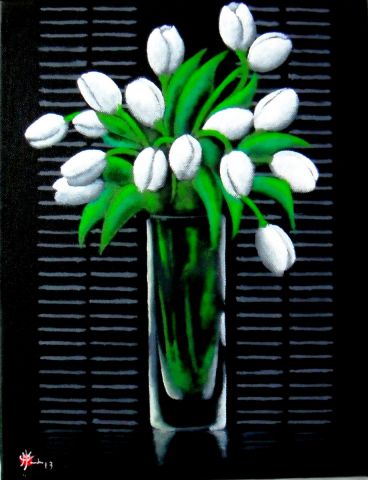 L'artiste Marc PARMENTIER - Tulipes blanches