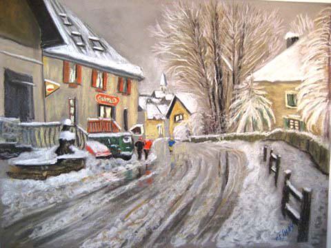 rue enneige - Peinture - Robert ESNAY
