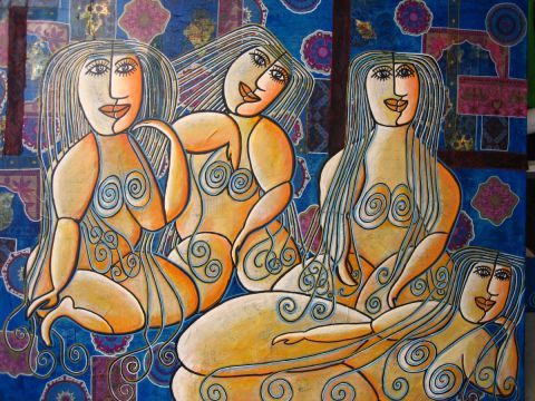 L'artiste ANTOINE MELLADO - Femmes au bain ou complicité de hammam-1