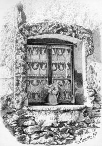 Dessin de Clement MOUCHE: Fenêtre à Pierre-Grosse (Queyras)
