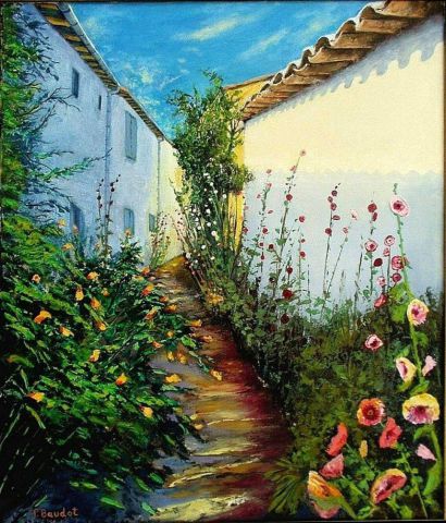 Venelle de l'île de Ré - Peinture - PASCAL BAUDOT Venelle de l'île de Ré - Peinture - PASCAL BAUDOT