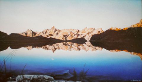 Lac des Septs Laux (Massif de Belledonne - Isère) - Peinture - Clement MOUCHE