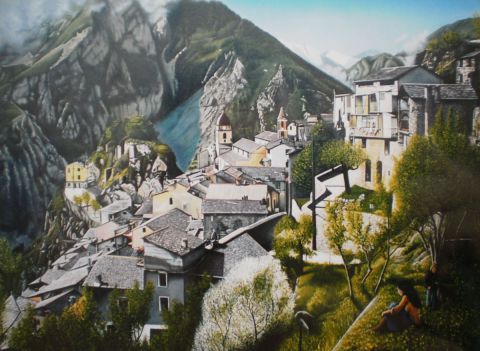 Village de Saorges (Mercantour) - Peinture - Clement MOUCHE