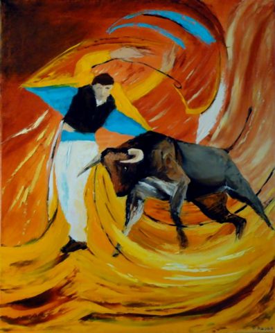 Course landaise - Peinture - PASCAL BAUDOT Course landaise - Peinture - PASCAL BAUDOT