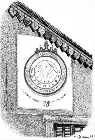 Cadran solaire à Fontgillarde (Queyras) - Dessin - Clement MOUCHE