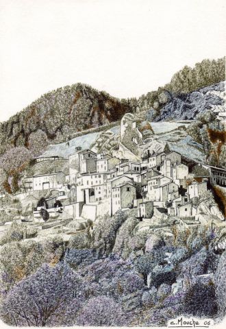 La Rochette (Alpes de haute-provence) - Dessin - Clement MOUCHE