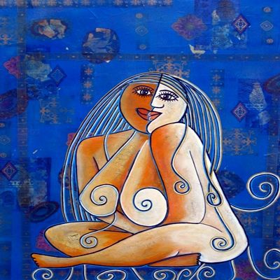 Femmes au bain ou complicité de hammam-5 - Peinture - ANTOINE MELLADO