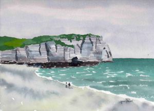 Peinture de Yves Fremin: La falaise d'Etretat